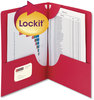 A Picture of product SMD-87980 Smead™ Lockit® Two-Pocket Folders in Textured Stock Folder, Paper, 100-Sheet Capacity, 11 x 8.5, Red, 25/Box