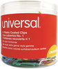 A Picture of product UNV-95001 Universal® Plastic-Coated Paper Clips with One-Compartment Dispenser Tub, #1, Assorted Colors, 500/Pack