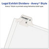 A Picture of product AVE-11396 Avery® Preprinted Legal Exhibit Index Tab Dividers with Black and White Tabs Side Style, 26-Tab, 51 to 75, 11 x 8.5, 1 Set