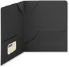 A Picture of product SMD-87981 Smead™ Lockit® Two-Pocket Folders in Textured Stock Folder, Paper, 100-Sheet Capacity, 11 x 8.5, Black, 25/Box