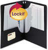 A Picture of product SMD-87981 Smead™ Lockit® Two-Pocket Folders in Textured Stock Folder, Paper, 100-Sheet Capacity, 11 x 8.5, Black, 25/Box