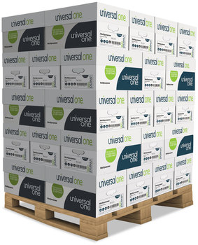 Universal® Deluxe Multipurpose Paper 98 Bright, 20lb Bond Weight, 8.5 x 11, White, 500/Ream, 10 Reams/Carton, 40 Cartons/Pallet