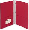 A Picture of product SMD-88059 Smead™ Two-Pocket Folder with Tang Strip Style Fasteners 2-Pocket withTang Fastener, Letter, 1/2" Cap, Red, 25/Box