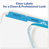 A Picture of product AVE-11410 Avery® Print & Apply Index Maker® Clear Label Dividers with Easy Printable Strip and Color Tabs 5-Tab, 11 x 8.5, White, Blue 5 Sets