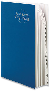 Smead™ Deluxe Expandable Indexed Desk File/Sorter Reinforced Tabs, 20 Dividers, Alpha/Numeric Index, Legal Size, Dark Blue Cover