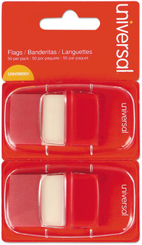 Universal® Deluxe Pop-Up Page Flags Red, 50 Flags/Dispenser, 2 Dispensers/Pack