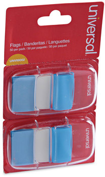 Universal® Deluxe Pop-Up Page Flags Blue, 50 Flags/Dispenser, 2 Dispensers/Pack