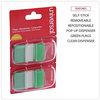A Picture of product UNV-99003 Universal® Deluxe Pop-Up Page Flags Green, 50 Flags/Dispenser, 2 Dispensers/Pack