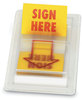 A Picture of product UNV-99005 Universal® Deluxe Message Arrow Flags Page "Sign Here", Yellow/Red, 50 Flags/Dispenser, 2 Dispensers/Pack