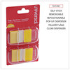 A Picture of product UNV-99006 Universal® Deluxe Pop-Up Page Flags Yellow, 50 Flags/Dispenser, 2 Dispensers/Pack