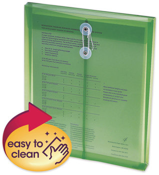 Smead™ Poly String & Button Interoffice Envelopes and Open-End (Vertical), 9.75 x 11.63, Transparent Green, 5/Pack