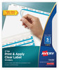 A Picture of product AVE-11436 Avery® Print & Apply Index Maker® Clear Label Dividers with Easy Printable Strip and White Tabs 5-Tab, 11 x 8.5, 5 Sets