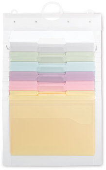 Smead™ Cascading Wall Organizer 6 Sections, Letter Size, 14.25" x 24.25", Blue, Clear, Gray, Green, Orange, Pink, Purple