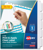 A Picture of product AVE-11438 Avery® Print & Apply Index Maker® Clear Label Dividers with Easy Printable Strip and White Tabs Extra Wide Tab, 5-Tab, 11.25 x 9.25, 1 Set