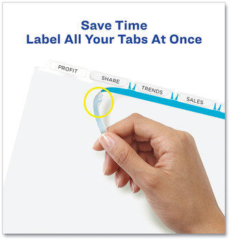 Avery® Print & Apply Index Maker® Clear Label Dividers with Easy Printable Strip and White Tabs Extra Wide Tab, 5-Tab, 11.25 x 9.25, 1 Set