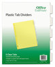 A Picture of product AVE-11466 Office Essentials™ Plastic Insertable Dividers 5-Tab, 11 x 8.5, Clear Tabs, 1 Set