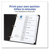A Picture of product AVE-11821 Avery® Customizable Table of Contents Ready Index® Black & White Dividers with Printable Section Titles and 5-Tab, 1 to 5, 11 x 8.5, 6 Sets
