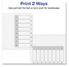 A Picture of product AVE-11822 Avery® Customizable Table of Contents Ready Index® Black & White Dividers with Printable Section Titles and 8-Tab, 1 to 8, 11 x 8.5, 6 Sets