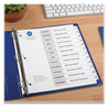 A Picture of product AVE-11826 Avery® Customizable Table of Contents Ready Index® Black & White Dividers with Printable Section Titles and 12-Tab, Jan. to Dec., 11 x 8.5, 6 Sets