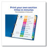 A Picture of product AVE-11830 Avery® Customizable Table of Contents Ready Index® Multicolor Dividers with Printable Section Titles 12-Tab, Jan. to Dec., 11 x 8.5, White, 6 Sets