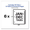 A Picture of product AVE-11830 Avery® Customizable Table of Contents Ready Index® Multicolor Dividers with Printable Section Titles 12-Tab, Jan. to Dec., 11 x 8.5, White, 6 Sets