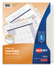 A Picture of product AVE-11835 Avery® Insertable Big Tab™ Plastic Dividers 5-Tab, 11 x 8.5, Clear, 1 Set