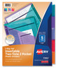 A Picture of product AVE-11982 Avery® Big Tab™ Insertable Two-Pocket Plastic Dividers 5-Tab, 11.13 x 9.25, Assorted, 1 Set