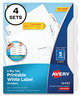 A Picture of product AVE-14432 Avery® Big Tab™ Printable White Label Dividers 5-Tab, 11 x 8.5, 4 Sets