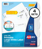 A Picture of product AVE-14438 Avery® Big Tab™ Printable Large White Label Dividers 5-Tab, 11 x 8.5, 4 Sets