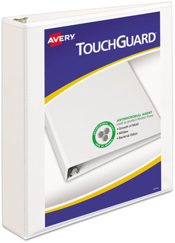 Avery® TouchGuard™ Protection Heavy-Duty View Binders with Slant Rings 3 1.5" Capacity, 11 x 8.5, White