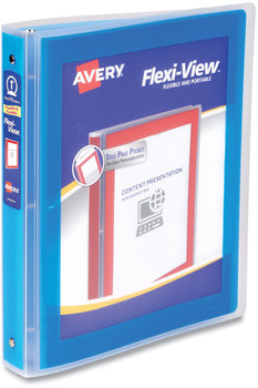 Avery® Flexi-View® Binder with Round Rings 3 1" Capacity, 11 x 8.5, Blue