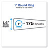 A Picture of product AVE-17607 Avery® Flexi-View® Binder with Round Rings 3 1" Capacity, 11 x 8.5, Blue