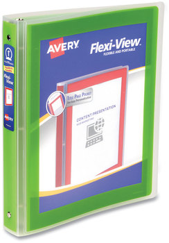 Avery® Flexi-View® Binder with Round Rings 3 1" Capacity, 11 x 8.5, Green