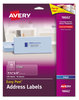 A Picture of product AVE-18662 Avery® Matte Clear Easy Peel® Mailing Labels with Sure Feed® Technology w/ Inkjet Printers, 1.33 x 4, 14/Sheet, 10 Sheets/Pack