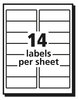 A Picture of product AVE-18662 Avery® Matte Clear Easy Peel® Mailing Labels with Sure Feed® Technology w/ Inkjet Printers, 1.33 x 4, 14/Sheet, 10 Sheets/Pack