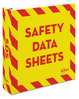 A Picture of product AVE-18951 Avery® Heavy-Duty Preprinted Safety Data Sheet Binder 3 Rings, 2" Capacity, 11 x 8.5, Yellow/Red