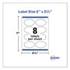 A Picture of product AVE-22570 Avery® Laser/Inkjet Media Labels Inkjet/Laser Printers, 2 x 3.3, White, 8 Labels/Sheet, 25 Sheets/Pack