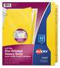 A Picture of product AVE-23081 Avery® Preprinted Plastic Tab Dividers Heavy-Duty 26-Tab, A to Z, 11 x 9, Yellow, 1 Set