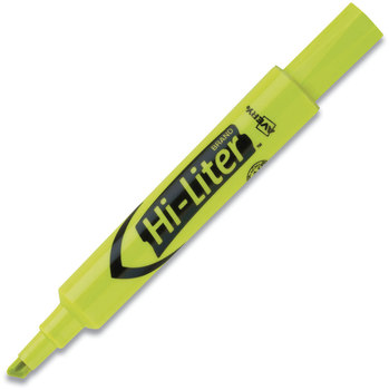 Avery® HI-LITER® Desk-Style Highlighters Fluorescent Yellow Ink, Chisel Tip, Yellow/Black Barrel, 200/Box