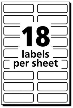 Avery® No-Iron Fabric Labels 0.5 x 1.75, White, 18/Sheet, 3 Sheets/Pack