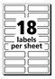 A Picture of product AVE-40720 Avery® No-Iron Fabric Labels 0.5 x 1.75, White, 18/Sheet, 3 Sheets/Pack