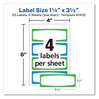 A Picture of product AVE-41413 Avery® Kids Handwritten Identification Labels 3.5 x 1.25, Assorted Border Colors, 4 Labels/Sheet, 5 Sheets/Pack