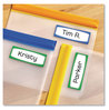 A Picture of product AVE-41413 Avery® Kids Handwritten Identification Labels 3.5 x 1.25, Assorted Border Colors, 4 Labels/Sheet, 5 Sheets/Pack