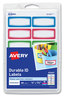 A Picture of product AVE-41441 Avery® Kids Handwritten Identification Labels 1.75 x 0.75, Border Colors: Blue, Green, Red, 12 Labels/Sheet, 5 Sheets/Pack