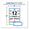 A Picture of product AVE-41441 Avery® Kids Handwritten Identification Labels 1.75 x 0.75, Border Colors: Blue, Green, Red, 12 Labels/Sheet, 5 Sheets/Pack