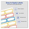 A Picture of product AVE-41442 Avery® Kids Handwritten Identification Labels 1.75 x 0.75, Borders: Blue, Orange, Yellow, 12 Labels/Sheet, 5 Sheets/Pack