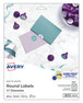 A Picture of product AVE-4221 Avery® Printable Self-Adhesive Permanent 3/4" Round ID Labels with Sure Feed® Technology w/Sure 0.75" dia, White 800/PK