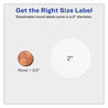 A Picture of product AVE-4227 Avery® White Dissolvable Labels with Sure Feed® Technology w/ 2" dia, 60/Pk,