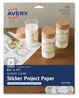 A Picture of product AVE-4397KBF Avery® Sticker Project Paper Laser/Inkjet Multipurpose Labels 11 x 8.5, Glossy Clear, 1 Label/Sheet, 7 Sheets/Pack