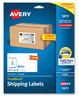 A Picture of product AVE-5815 Avery® Shipping Labels with TrueBlock® Technology Inkjet Printers, 2.5 x 4, White, 8 Labels/Sheet, 25 Sheets/Pack